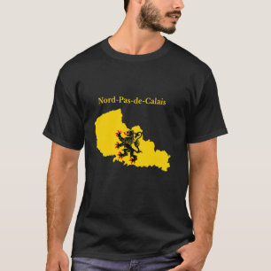 Camiseta Mapa de la bandera de Nord-Pas-de-Calais, región f