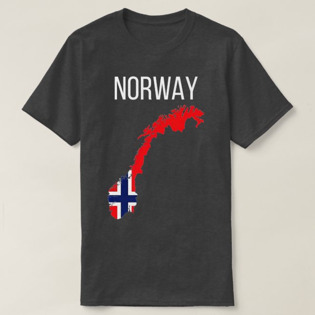 Camiseta Mapa de la bandera de Noruega Viaje a Europa de Es (Diseño del anverso)