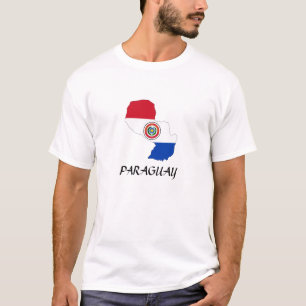 Camiseta Mapa de la bandera de Paraguay