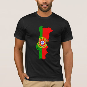 Camiseta Mapa de la bandera de Portugal del mismo tamaño