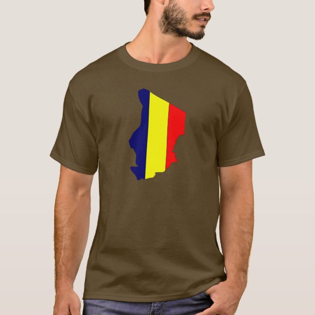 Camiseta Mapa de la bandera de República eo Tchad (Anverso)