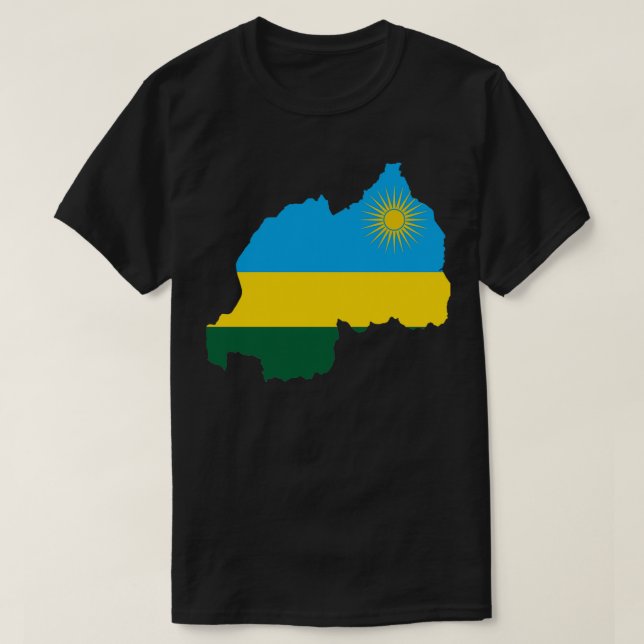 Camiseta Mapa de la bandera de Ruanda (Diseño del anverso)