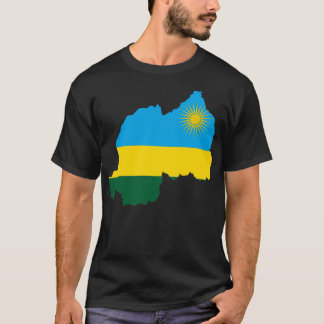 Camiseta Mapa de la bandera de Ruanda