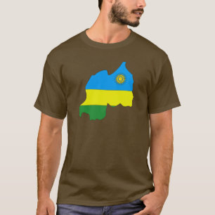 Camiseta Mapa de la bandera de Rwanda