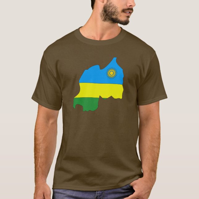 Camiseta Mapa de la bandera de Rwanda (Anverso)