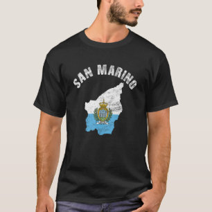 Camiseta Mapa de la bandera de San Marino Hombres Patriotas