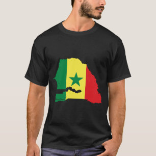 Camiseta Mapa de la bandera de Senegal