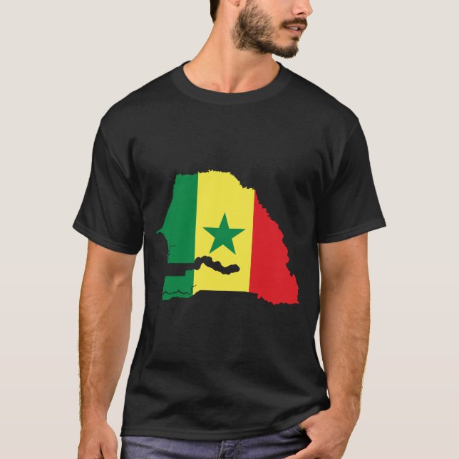 Camiseta Mapa de la bandera de Senegal (Anverso)