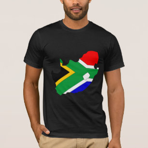 Camiseta Mapa de la bandera de Suráfrica del mismo tamaño