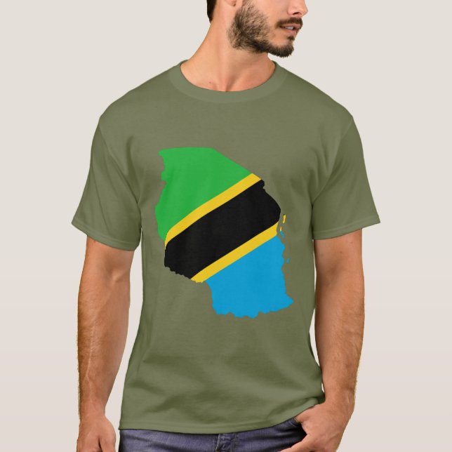 Camiseta Mapa de la bandera de Tanzania (Anverso)