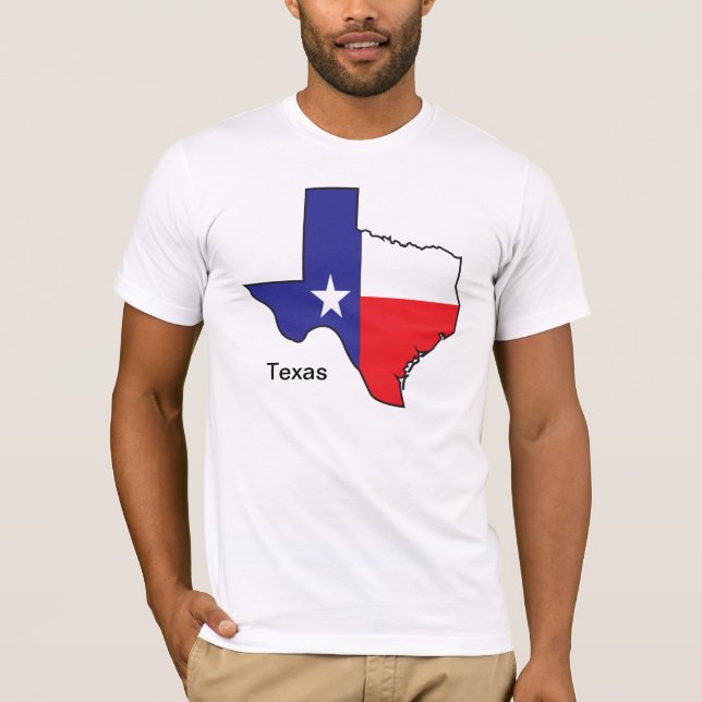 Camiseta Mapa de la bandera de Tejas (Anverso)
