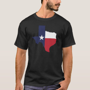 Camiseta Mapa de la bandera de Texas para hombres de negro