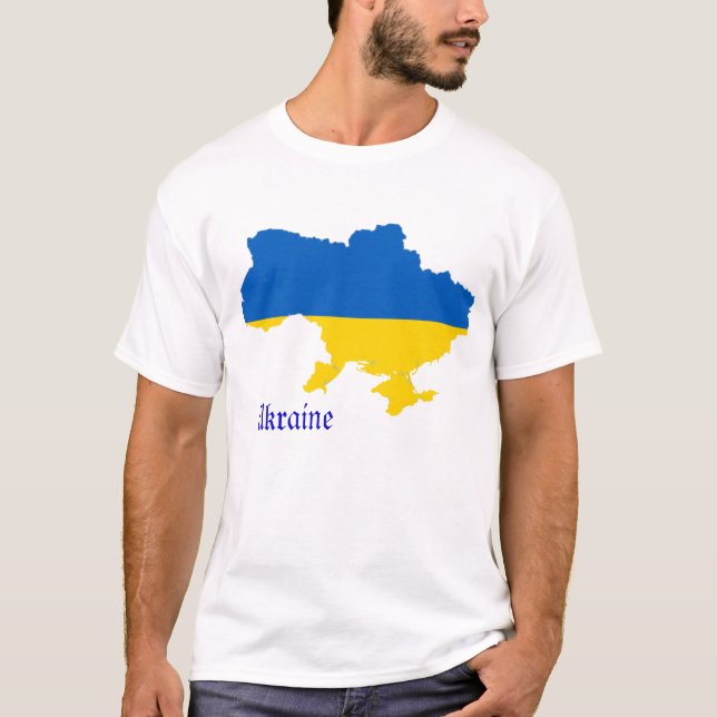 Camiseta Mapa de la bandera de Ucrania (Anverso)