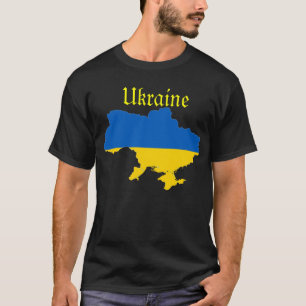 Camiseta Mapa de la bandera de Ucrania