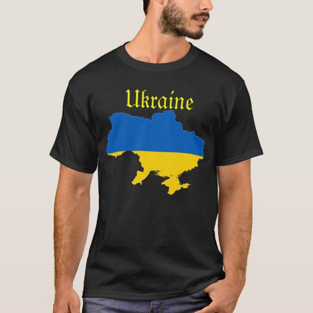 Camiseta Mapa de la bandera de Ucrania (Anverso)