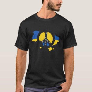Camiseta Mapa de la bandera de Ucrania de la Paz