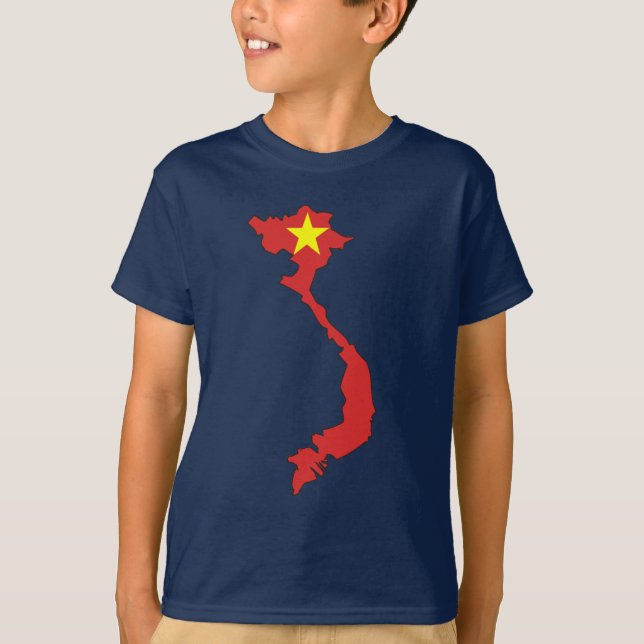 Camiseta Mapa de la bandera de Vietnam (Anverso)