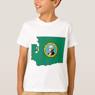 Camiseta Mapa de la bandera de Washington