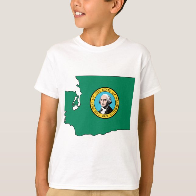 Camiseta Mapa de la bandera de Washington (Anverso)