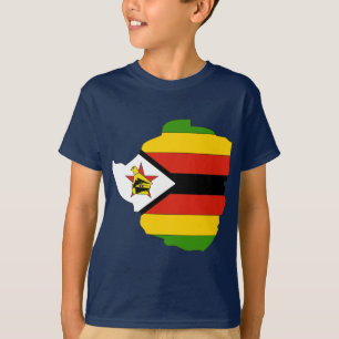 Camiseta Mapa de la bandera de Zimbabwe
