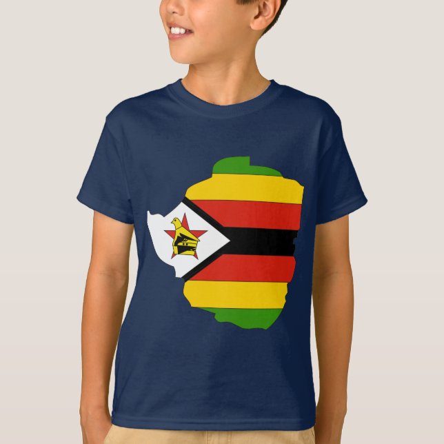 Camiseta Mapa de la bandera de Zimbabwe (Anverso)