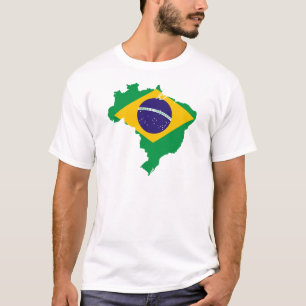 Camiseta mapa de la bandera del Brasil