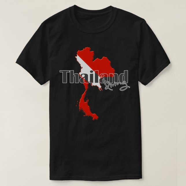 Camiseta Mapa de la bandera del buceo en Tailandia (Diseño del anverso)