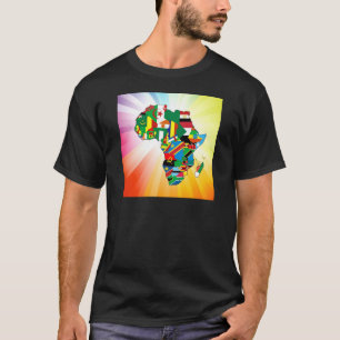 Camiseta Mapa de la bandera del continente africano 2