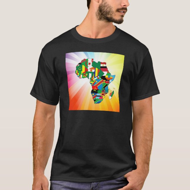 Camiseta Mapa de la bandera del continente africano 2 (Anverso)