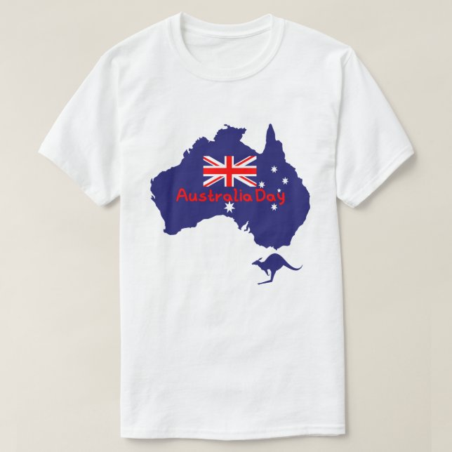 Camiseta Mapa de la bandera del Día de Australia  (Diseño del anverso)