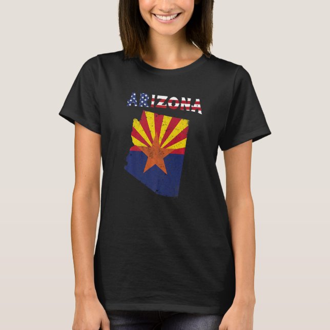 Camiseta mapa de la bandera del estado de arizona groovy (Anverso)