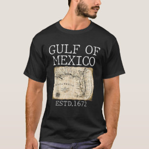 Camiseta Mapa de la bandera del Golfo de México de los Esta