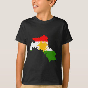Camiseta Mapa de la bandera del Kurdistan