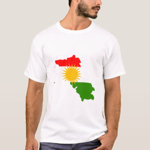Camiseta Mapa de la bandera del Kurdistan