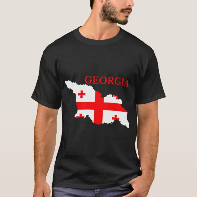 Camiseta Mapa de la bandera del país de Georgia para camise (Anverso)