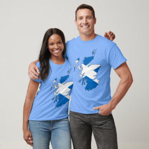 Camiseta Mapa de la bandera del Saltire del fanático de rug