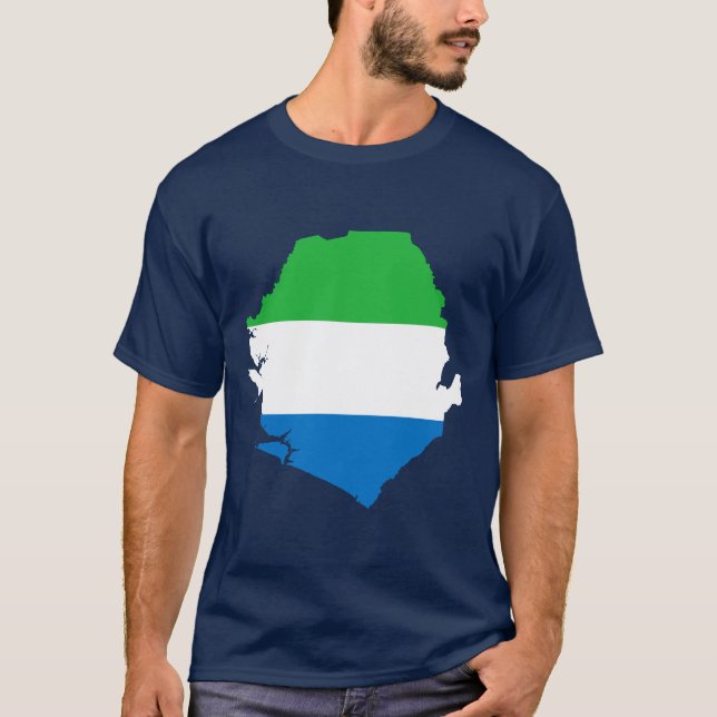 Camiseta Mapa de la bandera del Sierra Leone (Anverso)