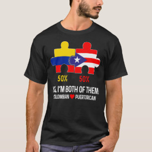 Camiseta Mapa de la bandera medio puertorriqueña de Boricua