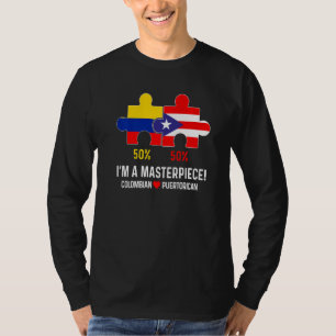 Camiseta Mapa de la bandera medio puertorriqueña de Boricua