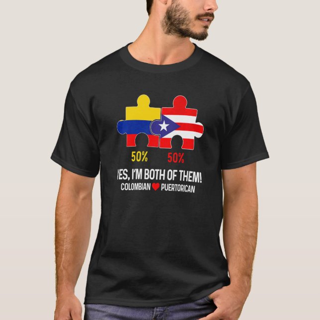 Camiseta Mapa de la bandera medio puertorriqueña de Boricua (Anverso)