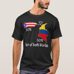 Camiseta Mapa de la bandera medio puertorriqueña de Boricua