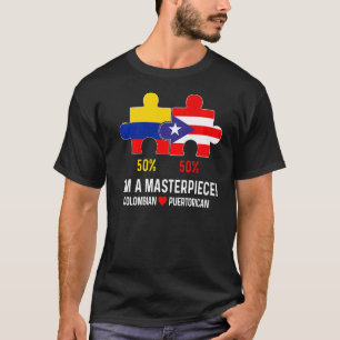 Camiseta Mapa de la bandera medio puertorriqueña de Boricua