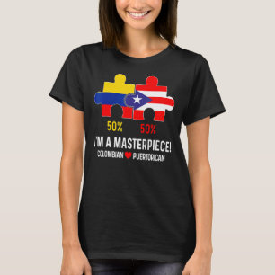 Camiseta Mapa de la bandera medio puertorriqueña de Boricua