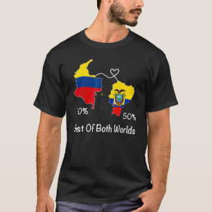 Camiseta Mapa de la bandera mitad colombiana mitad ecuatori