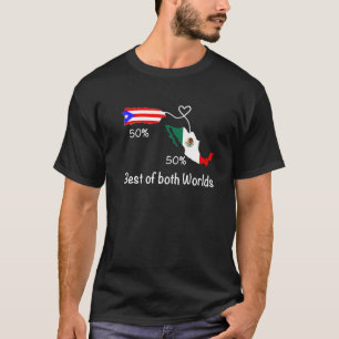 Camiseta Mapa de la bandera mitad colombiana mitad mexicana