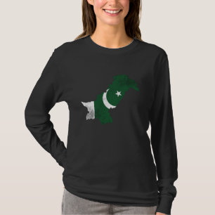 Camiseta Mapa de la bandera paquistaní de Pakistán