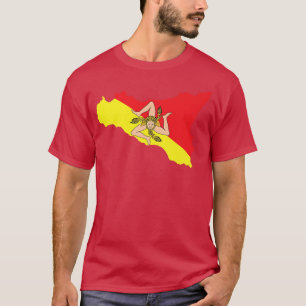 Camiseta Mapa de la bandera siciliana Italia Reino de Itali