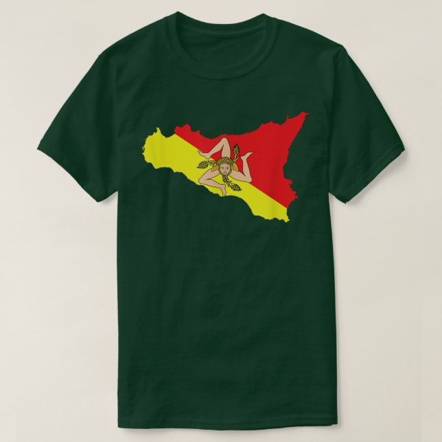 Camiseta Mapa de la bandera siciliana Italia Reino de Itali (Diseño del anverso)