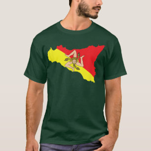 Camiseta Mapa de la bandera siciliana Italia Reino de Itali