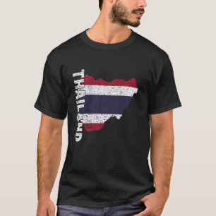 Camiseta Mapa de la bandera tailandesa con raíces tailandes